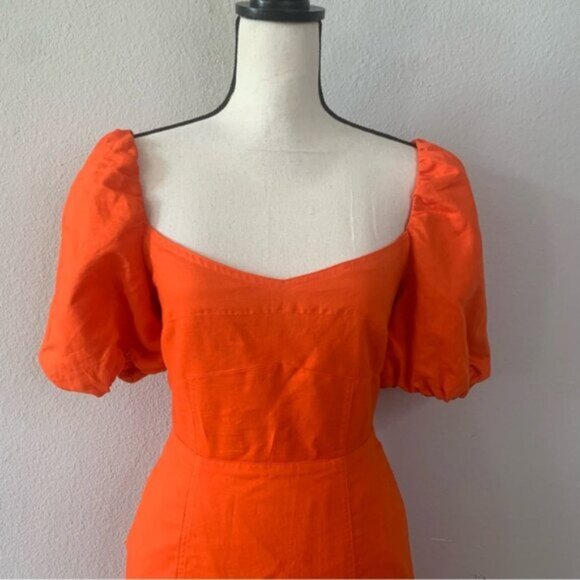 NWOT Banana Republic Bright Orange Midi Dress - Picture 6 of 14